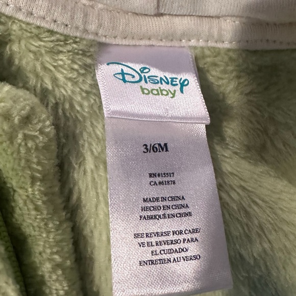 Disney Baby Monsters Inc Mike Wazowski Hoodie Fleece Footies Size 3/6 Months - Picture 5 of 7